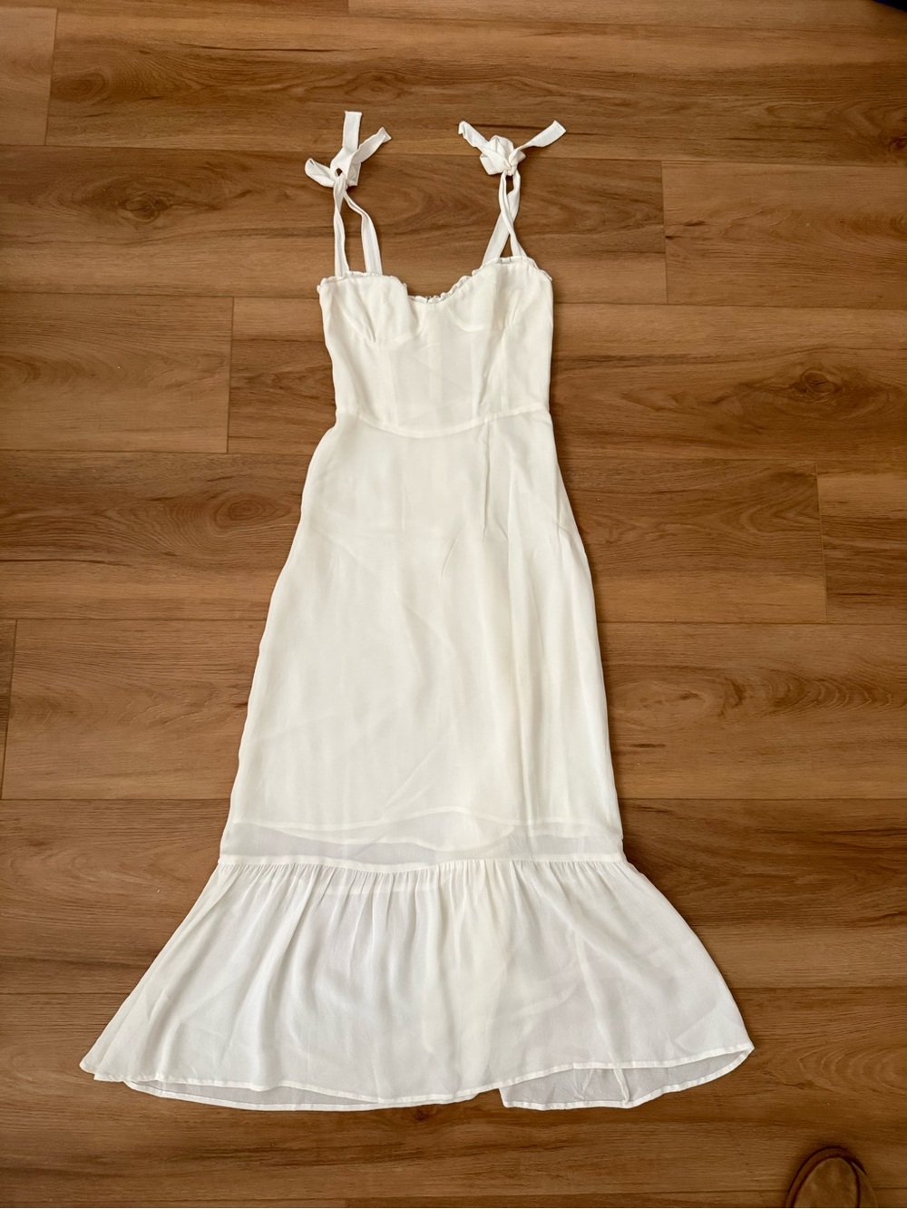 Reformation White Tie-Shoulder Maxi Dress